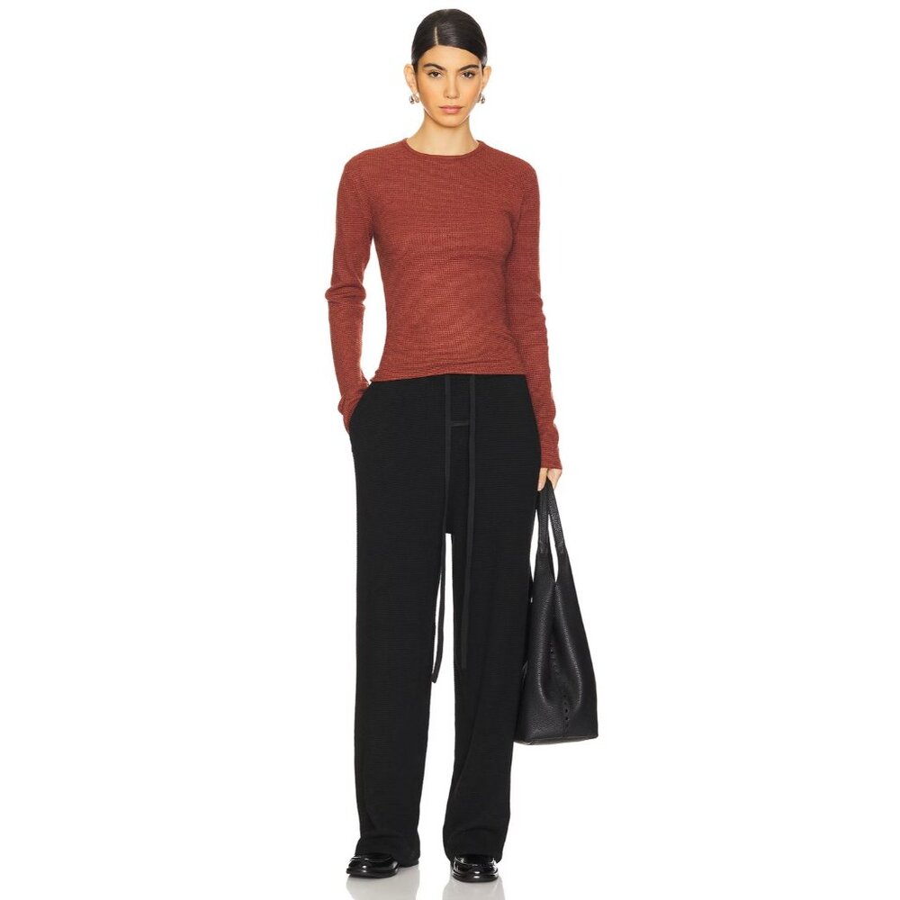 Fear of God ESSENTIALS Waffle Relaxed Pants Black - Picture 5 of 5